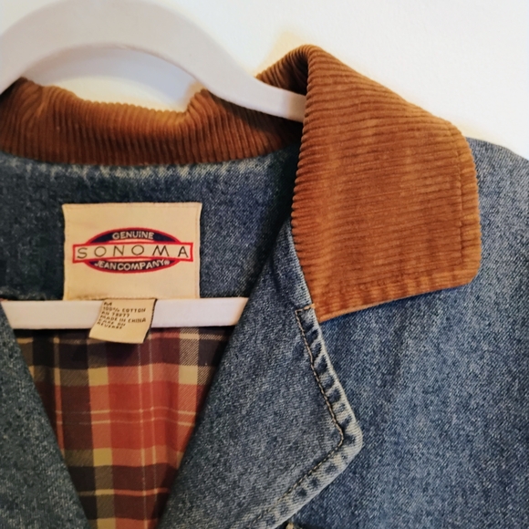 Denim Jacket with Brown Collar - Picture 4 of 13